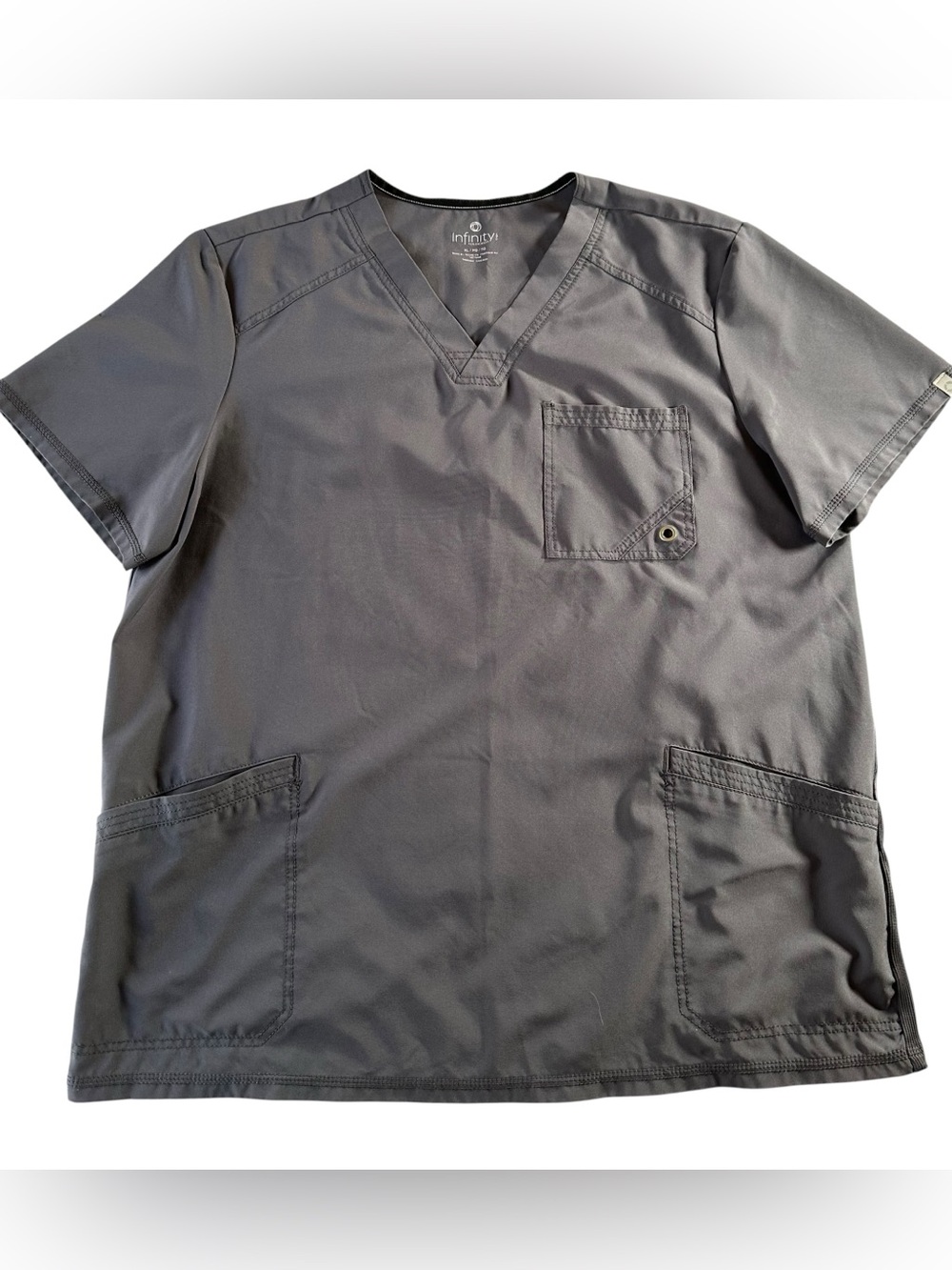 Cherokee Infinity Men's Gray Casual Scrub Top XL